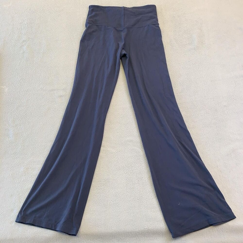 Athleta Studio Flare Pants Womens Medium Blue High Rise Yoga Stretch Athletic